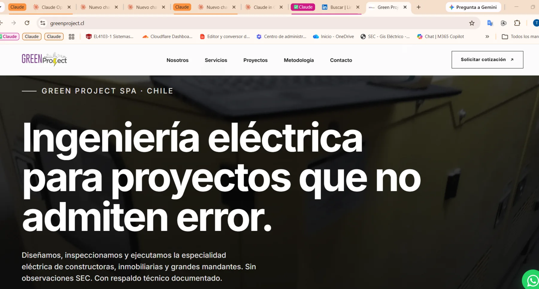 Bandejas portacables en obra